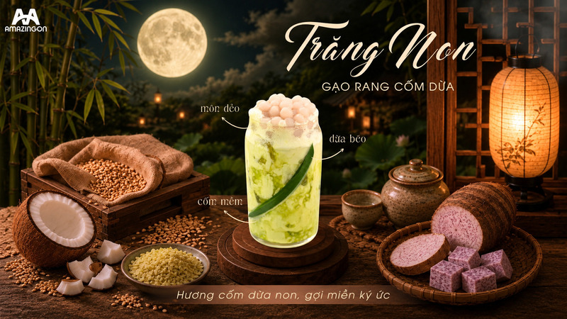 Trăng Non Gạo Rang Cốm Dừa vị béo thơm mùa Trung Thu 2026