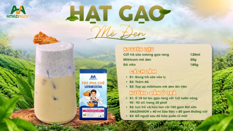 Trà gạo rang mè đen - Thức uống quen thuộc trong ẩm thực Việt