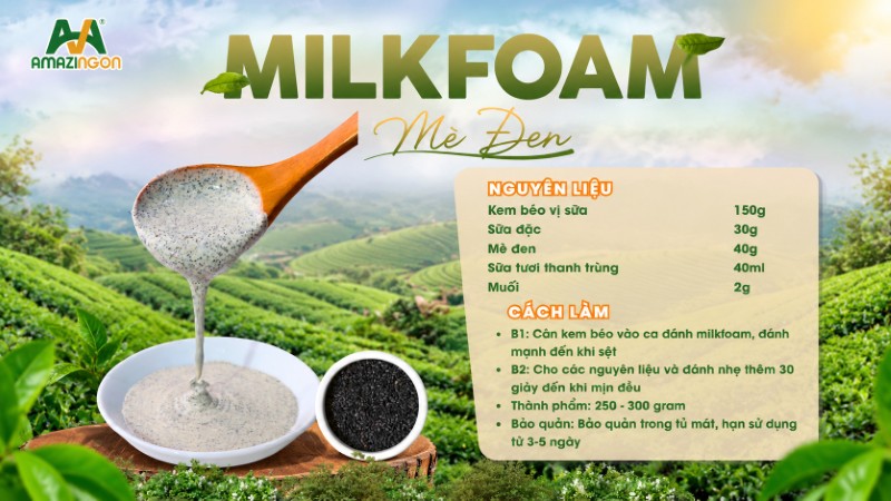 Milkfoam mè đen giúp tăng chiều sâu cho đồ uống