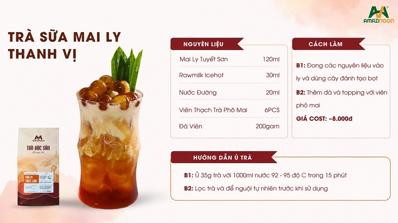 Cách tính chi phí nguyên liệu chính cho trà sữa Mai Ly