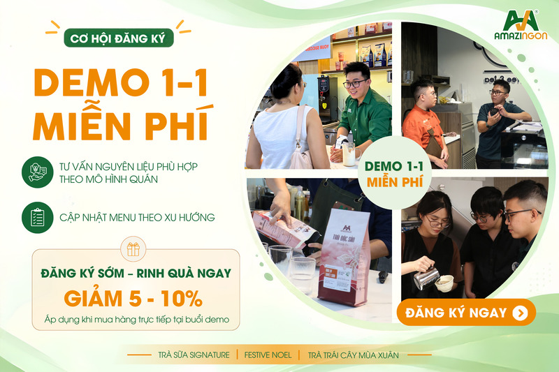 AMAZINGON hỗ trợ học pha chế 1-1 và demo 1-1 các loại trà tại quán