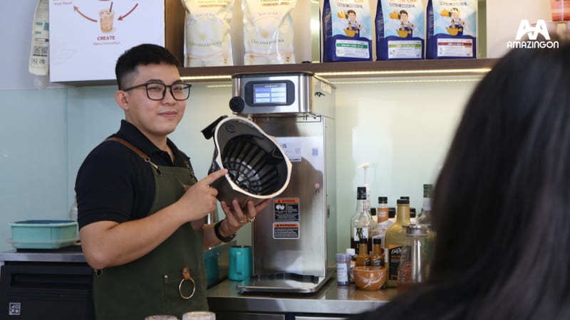 Pha trà bằng máy giúp kiểm soát định lượng và hao hụt nguyên liệu