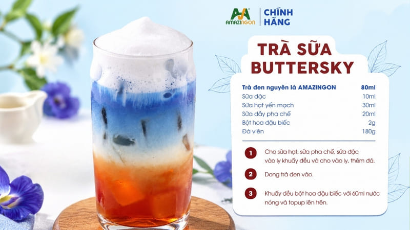 Trà sữa Buttersky - Trà sữa thanh vị từ nền trà đen nguyên lá của AMAZINGON Trà sữa Buttersky - Trà sữa thanh vị từ nền trà đen nguyên lá của AMAZINGON