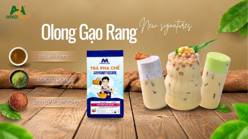 Trà pha chế Oolong gạo rang AMAZINGON