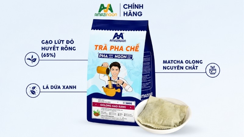 Trà pha chế oolong gạo rang AMAZINGON