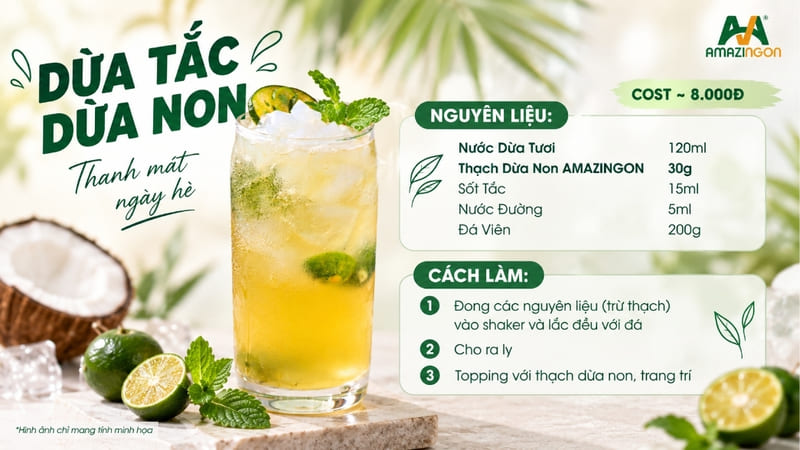 Công thức dừa tắc dừa non tối ưu cost từ AMAZINGON